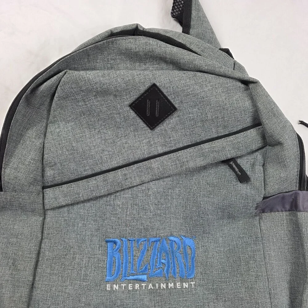 Blizzard Entertainment Backpack Gray Black Lightweight Multi Compartment Bag